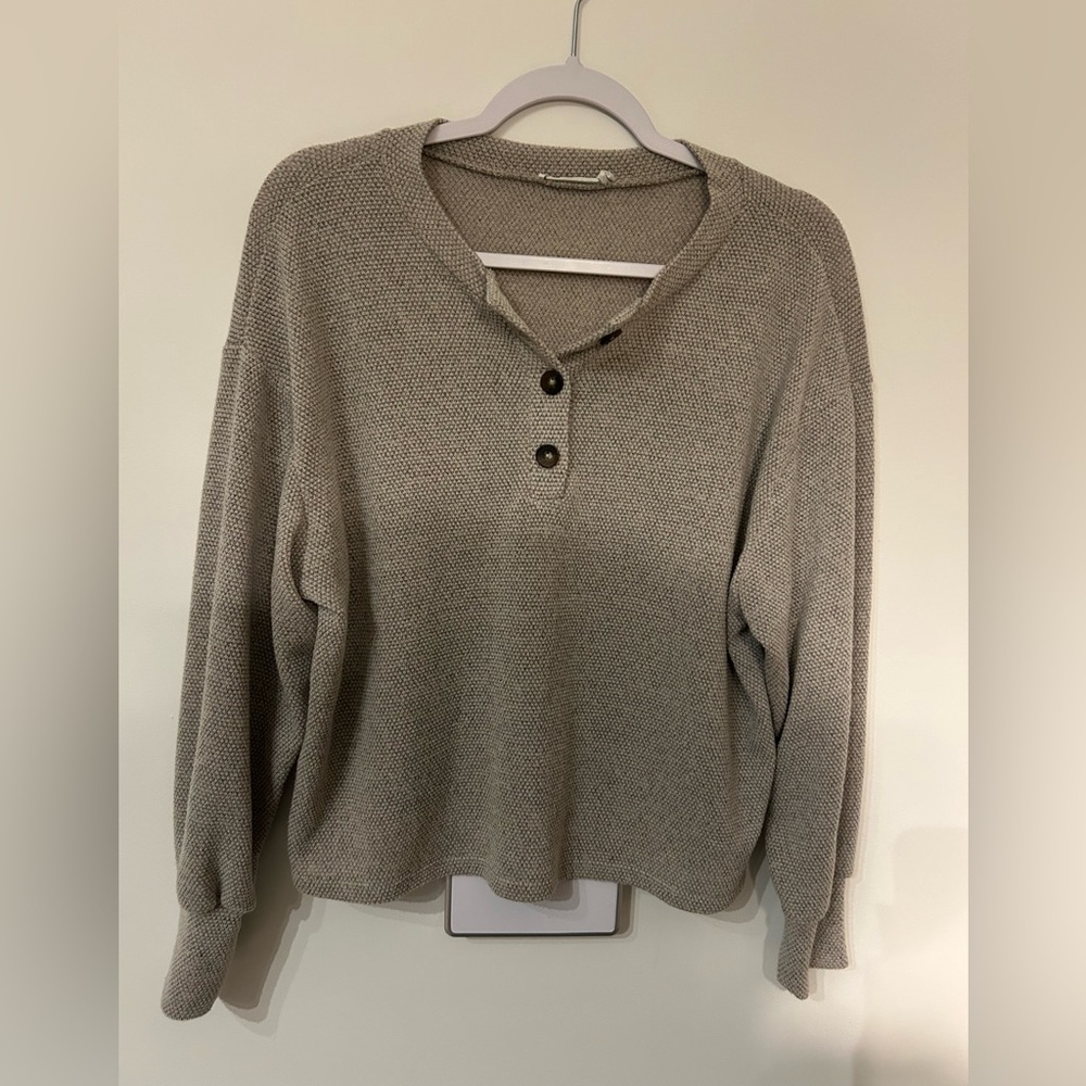 Lush V-Neck Sweater in Taupe